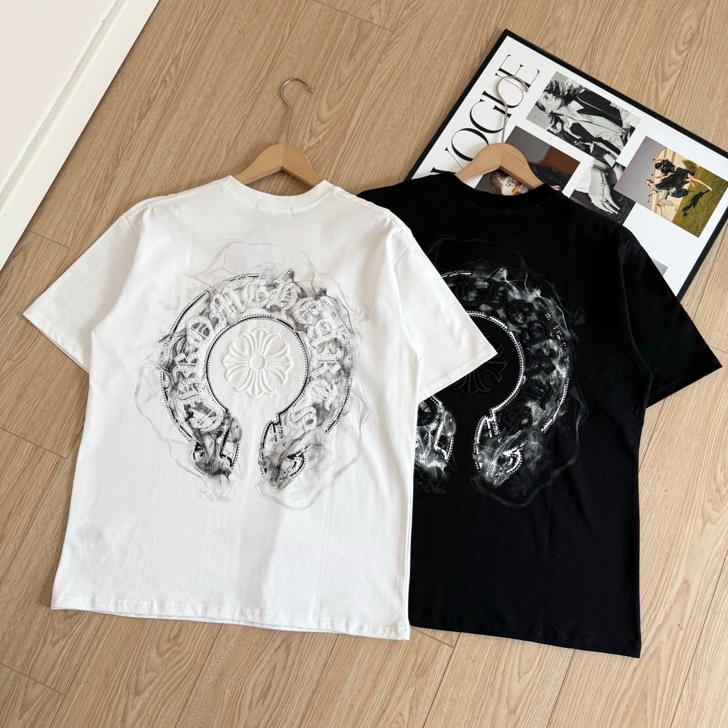 Chrome Hearts Horseshoe Cross Sanskrit Short Sleeve T-Shirt