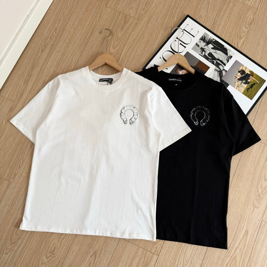 Chrome Hearts Horseshoe Cross Sanskrit Short Sleeve T-Shirt