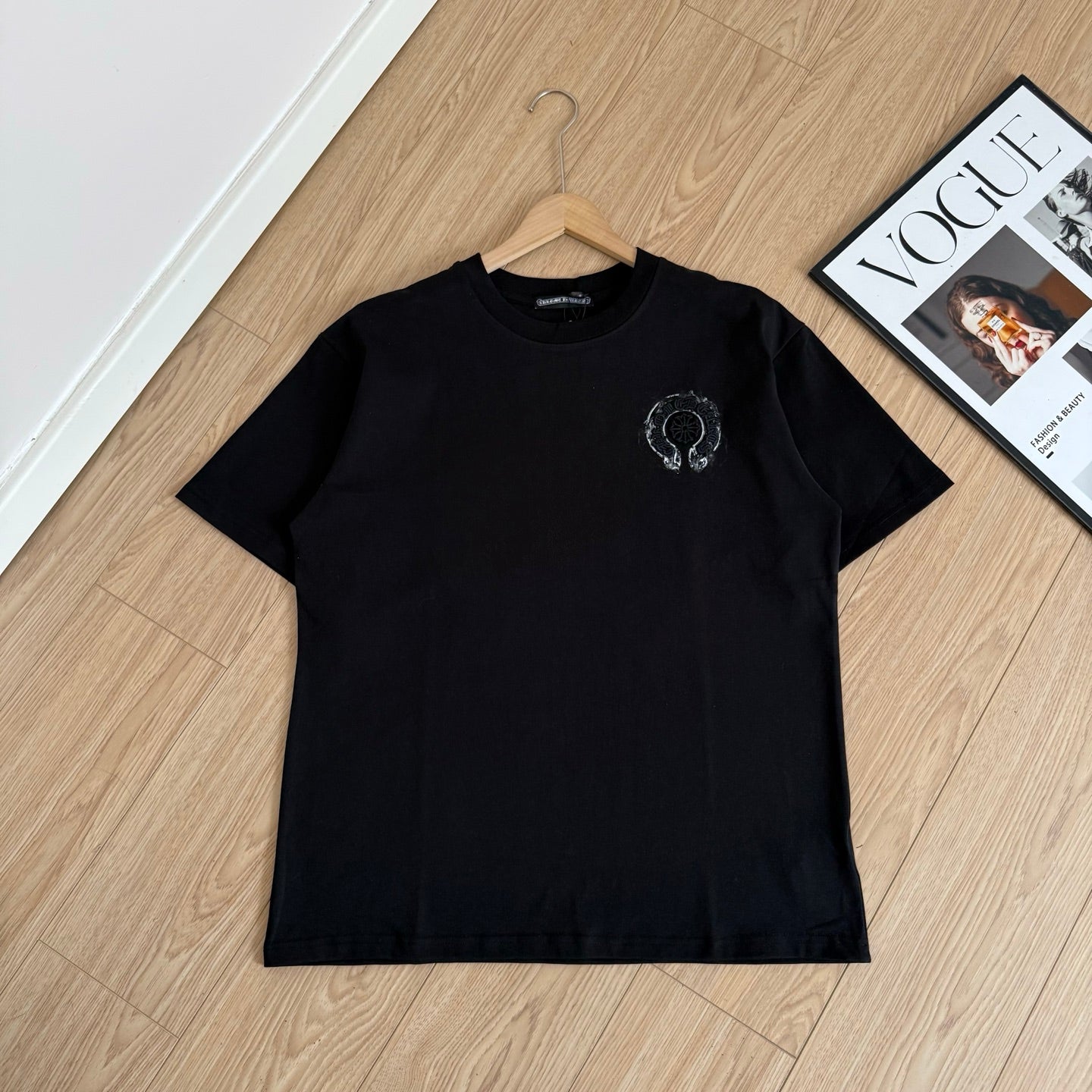 Chrome Hearts Horseshoe Cross Sanskrit Short Sleeve T-Shirt
