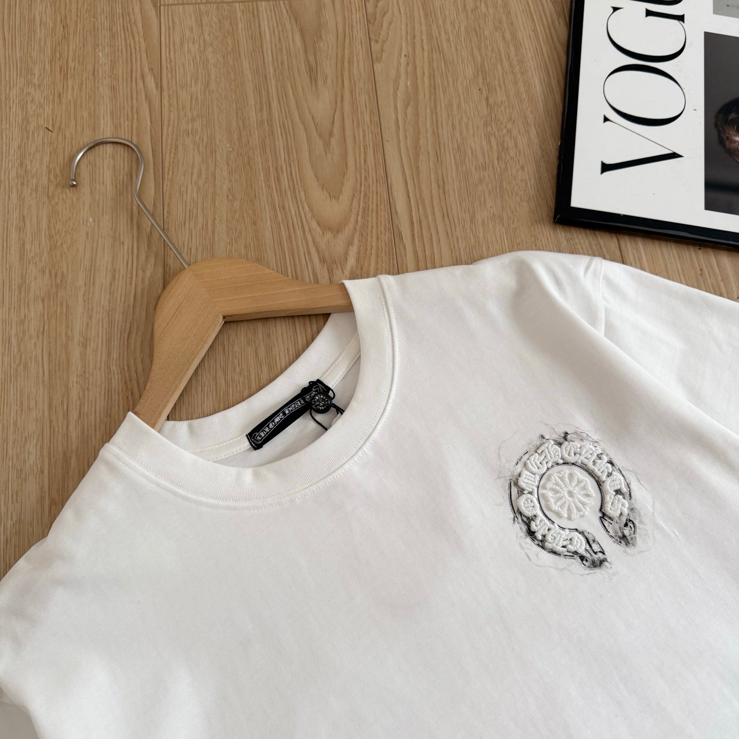Chrome Hearts Horseshoe Cross Sanskrit Short Sleeve T-Shirt