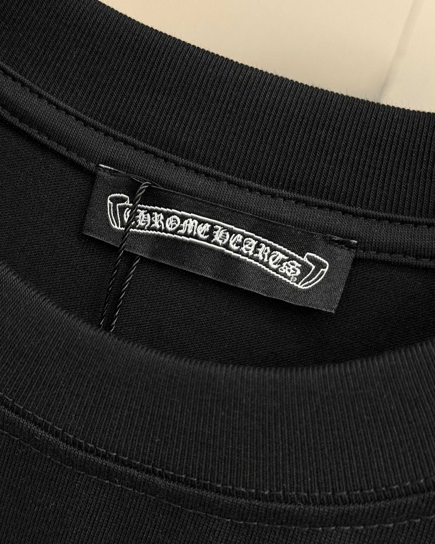Chrome Hearts Heavy Embroidery Sanskrit Splash-Ink Crew Neck Short Sleeve T-Shirt