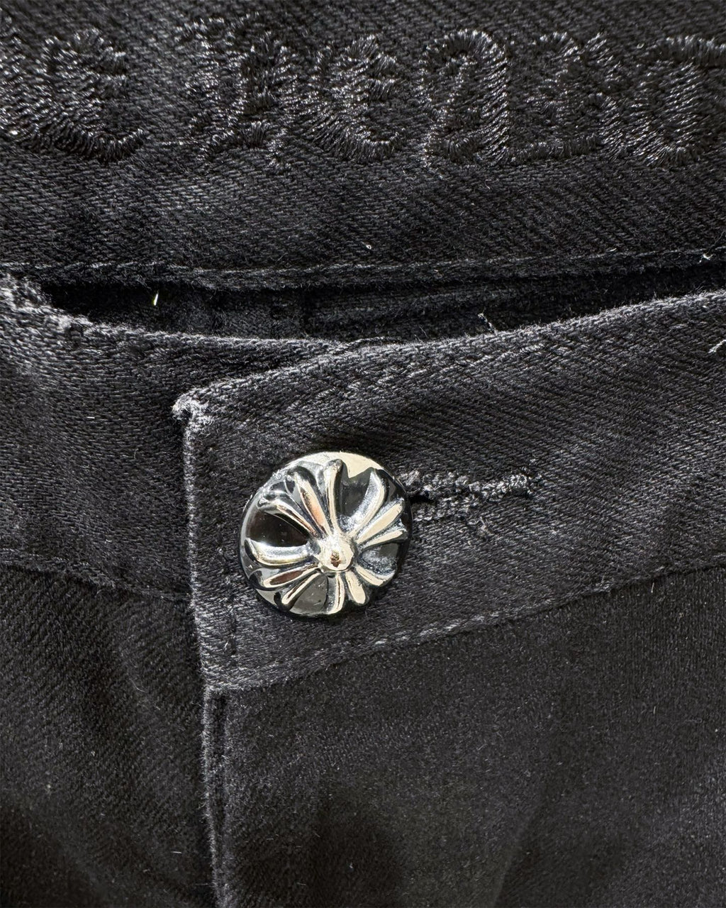 Chrome Hearts Limited Flame Pink Cross Patchwork Denim Jeans KH34