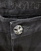 Chrome Hearts Limited Flame Pink Cross Patchwork Denim Jeans KH34