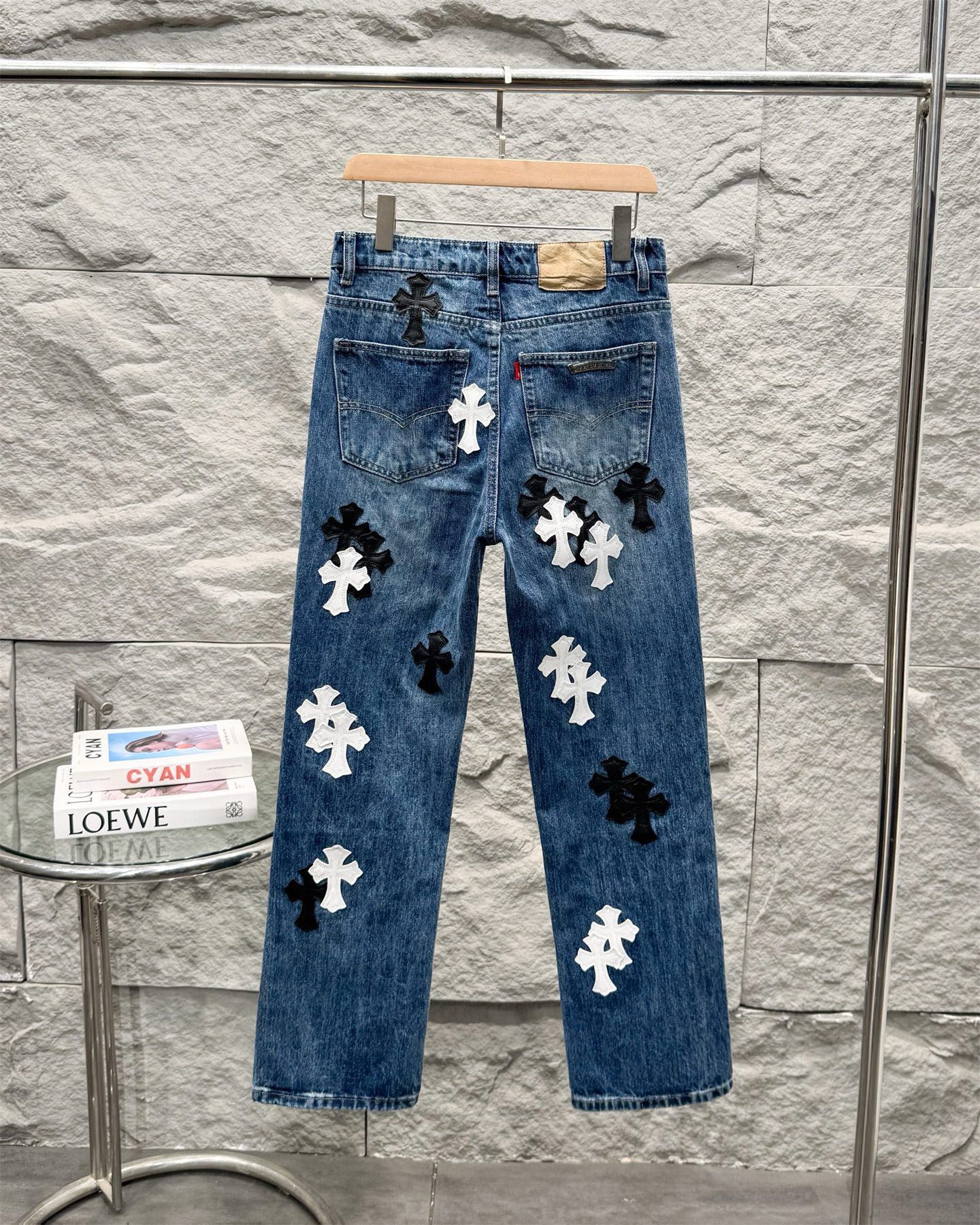 Chrome Hearts Flared Bamboo-Texture Denim Jeans