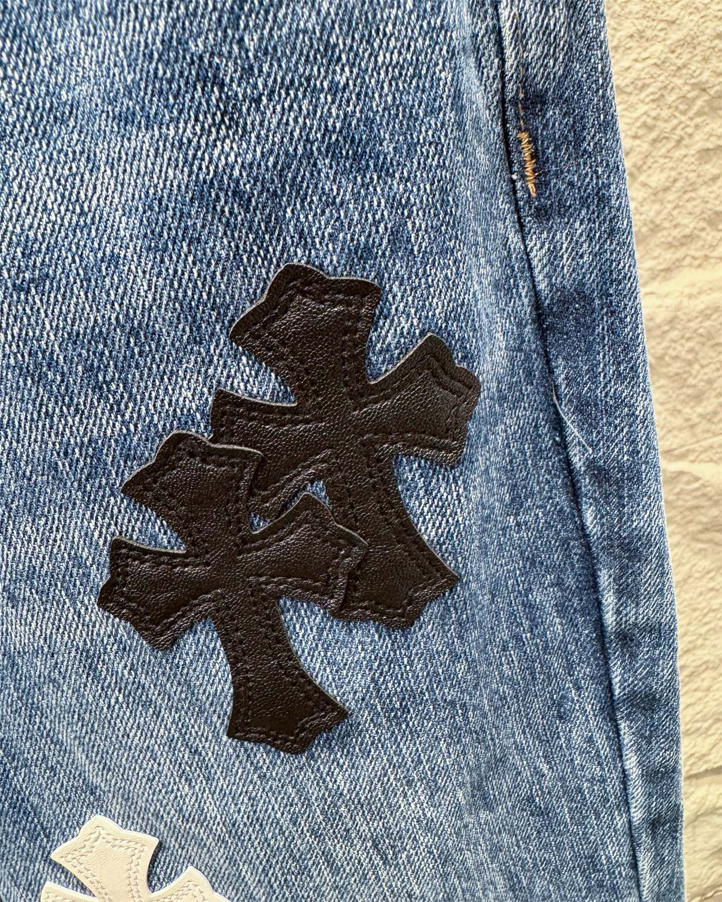 Chrome Hearts Flared Bamboo-Texture Denim Jeans