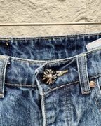 Chrome Hearts Flared Bamboo-Texture Denim Jeans KZ33