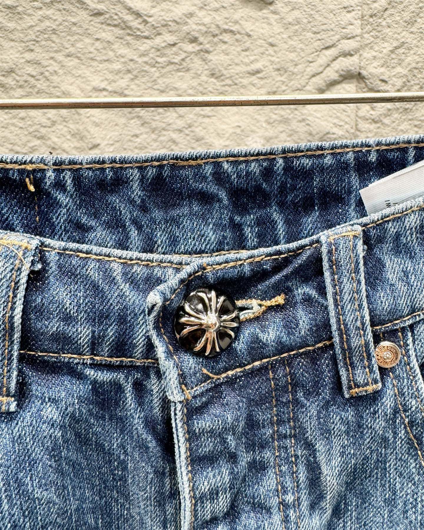 Chrome Hearts Flared Bamboo-Texture Denim Jeans