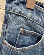 Chrome Hearts Flared Bamboo-Texture Denim Jeans KZ33