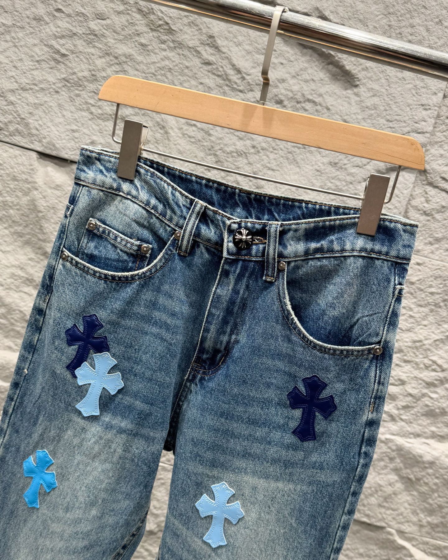 Chrome Hearts New Classic Blue Cross Denim Jeans