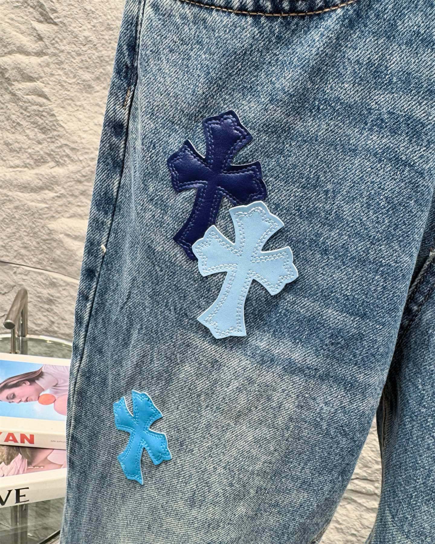 Chrome Hearts New Classic Blue Cross Denim Jeans