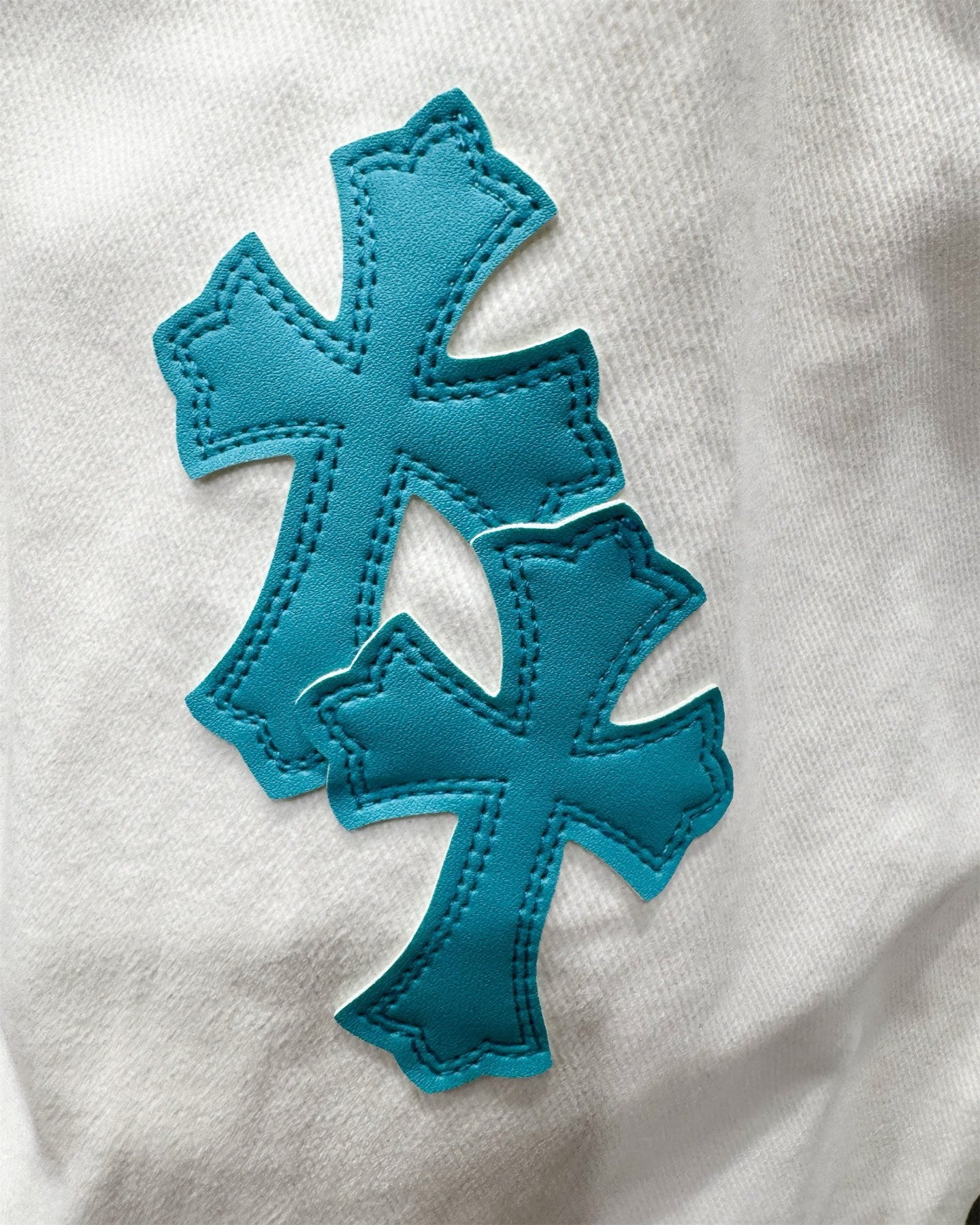 Chrome Hearts Ice Blue Cross Relaxed Fit Denim Jeans