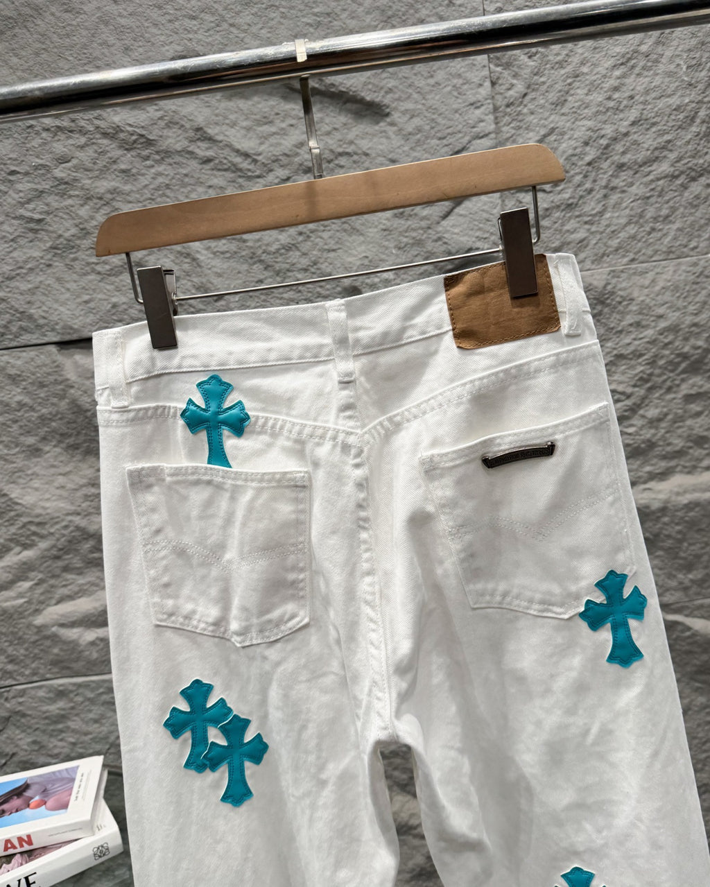 Chrome Hearts Ice Blue Cross Relaxed Fit Denim Jeans KB30
