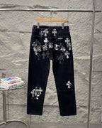 Chrome Hearts New York Limited Edition Leather Patch Straight-Leg Denim Jeans KN28