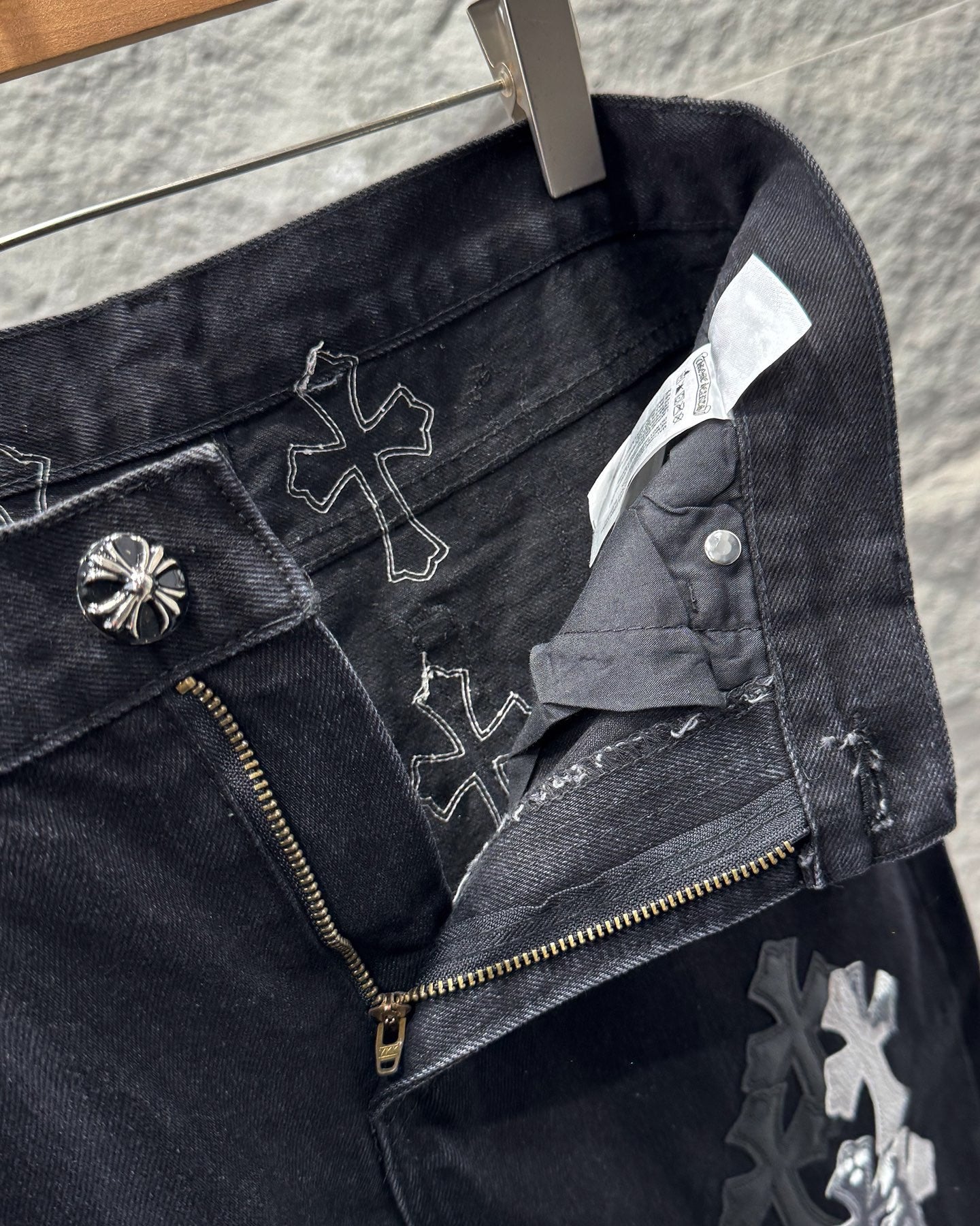 Chrome Hearts New York Limited Edition Leather Patch Straight-Leg Denim Jeans