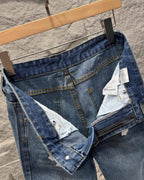 Chrome Hearts White Leather Patchwork Denim Jeans KB26