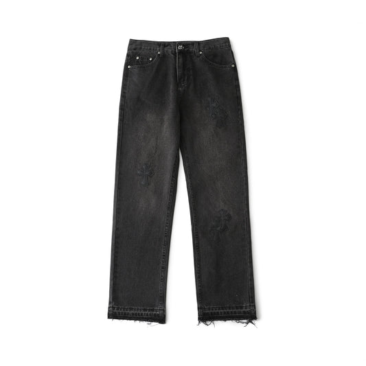 Chrome Hearts Cross Leather Patch B01 Fit Denim Jeans