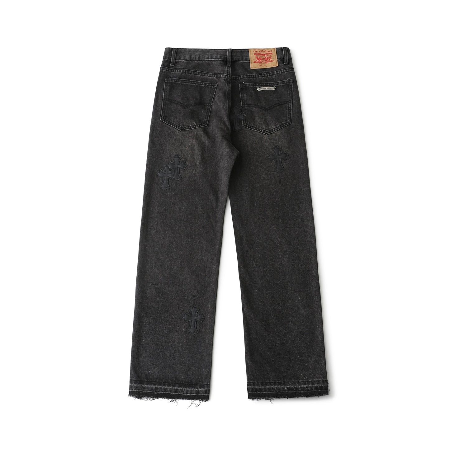 Chrome Hearts Cross Leather Patch B01 Fit Denim Jeans