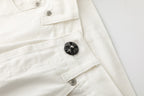 Chrome Hearts Cross Leather Patch White Denim Jeans KB21