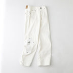 Chrome Hearts Cross Leather Patch White Denim Jeans KB21