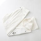 Chrome Hearts Cross Leather Patch White Denim Jeans KB21