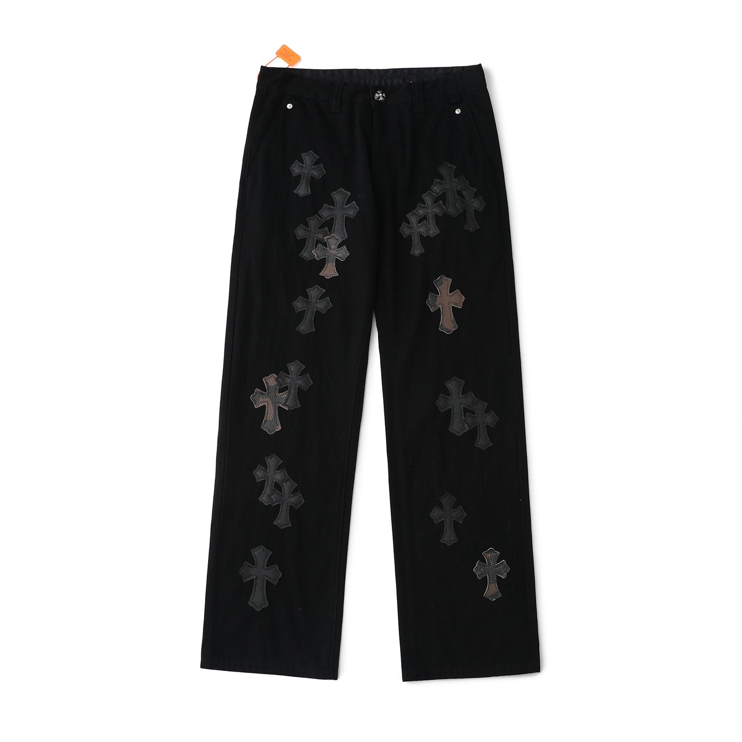 Chrome Hearts Casual Black Cross Denim Jeans