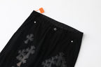 Chrome Hearts Casual Black Cross Denim Jeans KX19