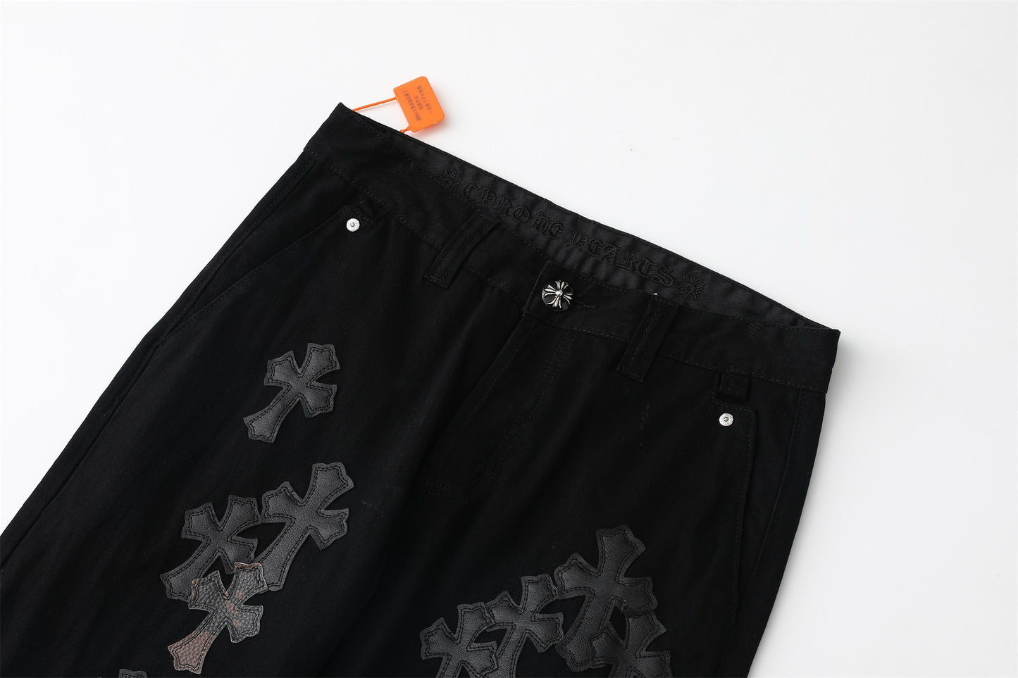 Chrome Hearts Casual Black Cross Denim Jeans