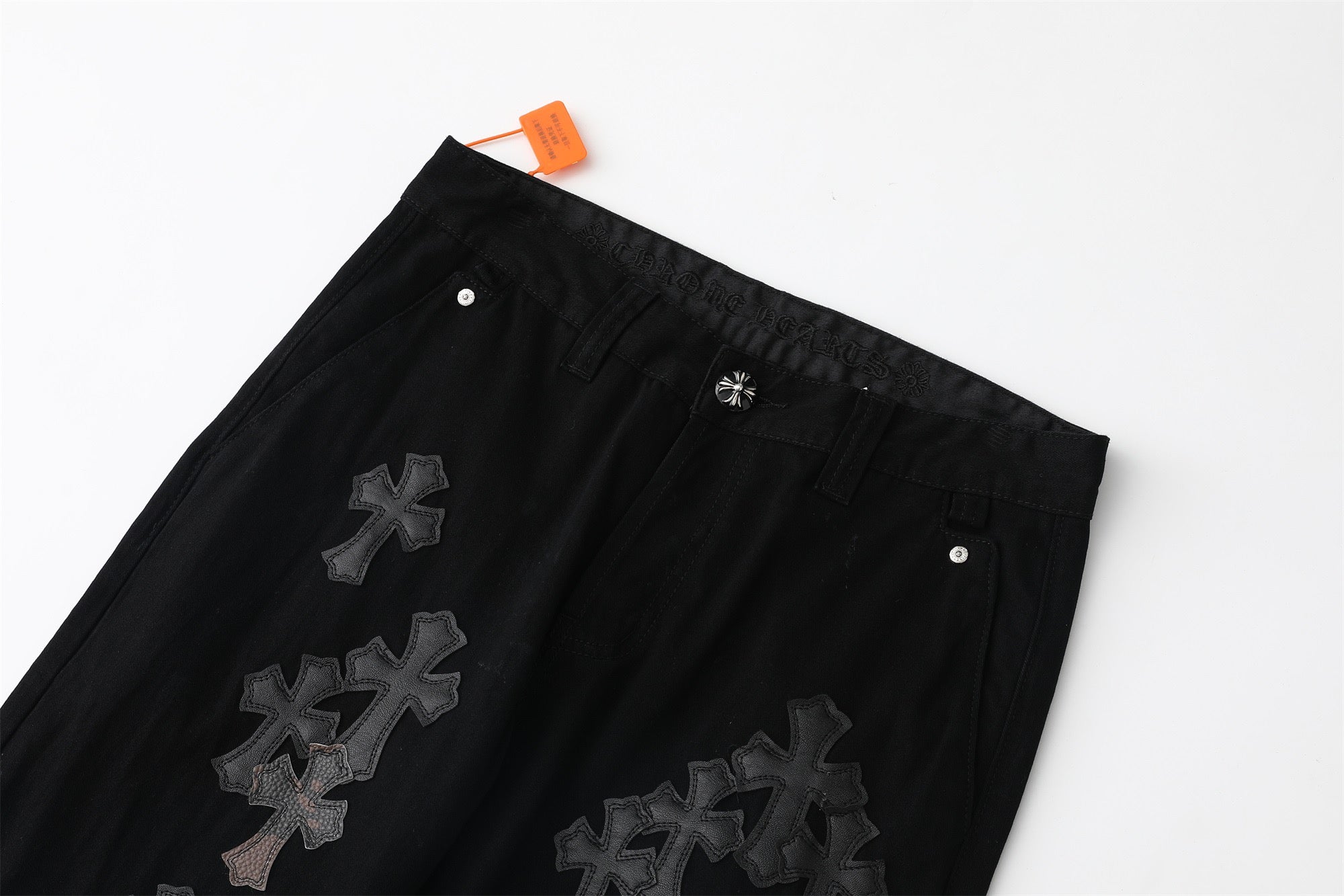 Chrome Hearts Casual Black Cross Denim Jeans KX19
