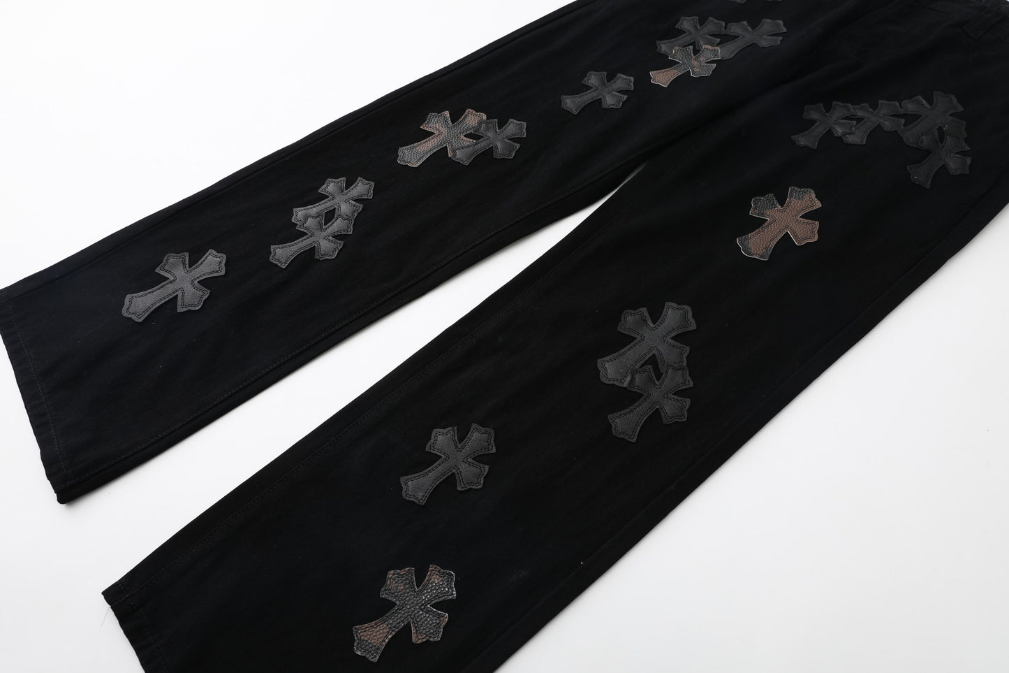 Chrome Hearts Casual Black Cross Denim Jeans