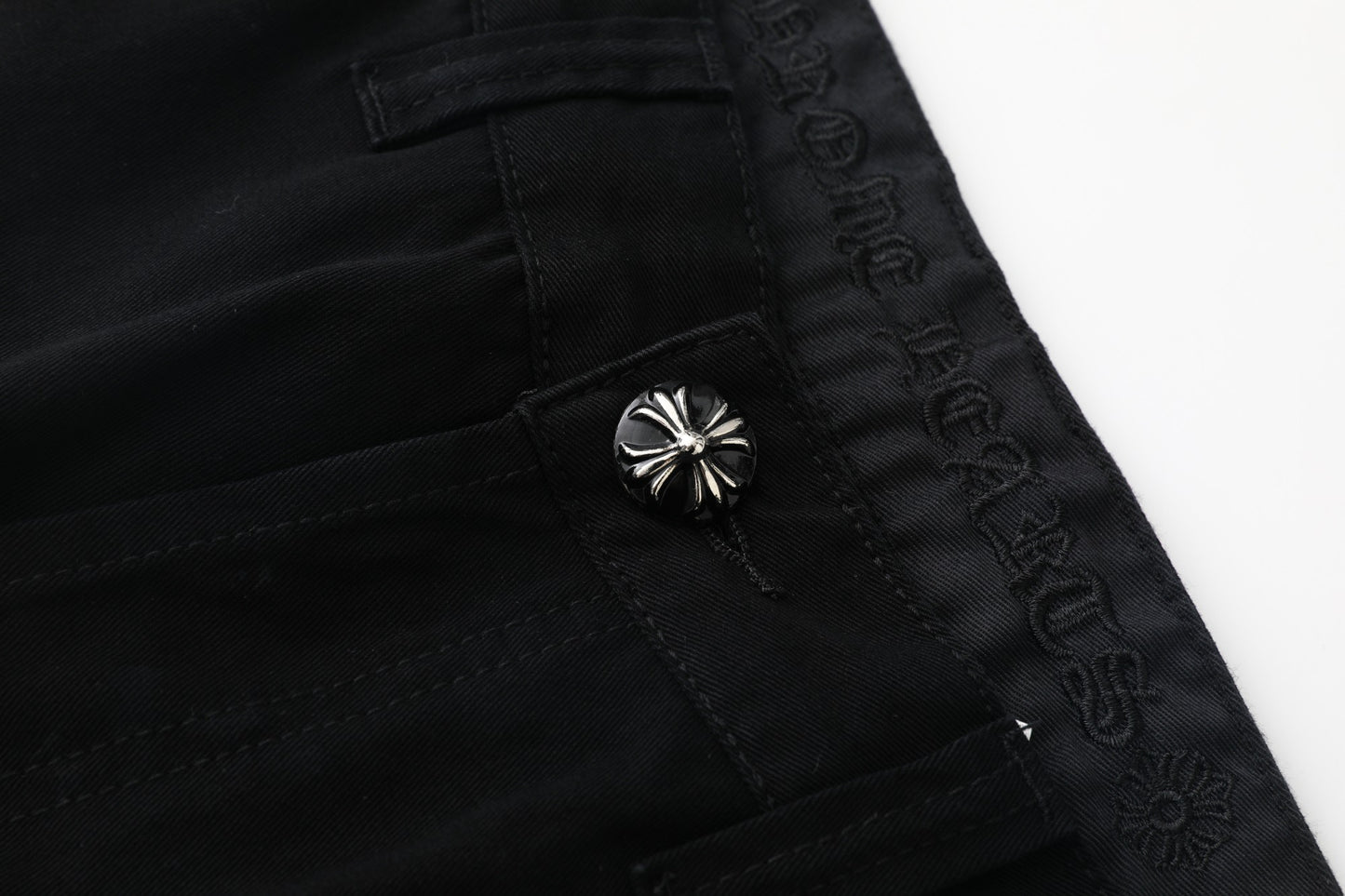 Chrome Hearts Casual Black Cross Denim Jeans