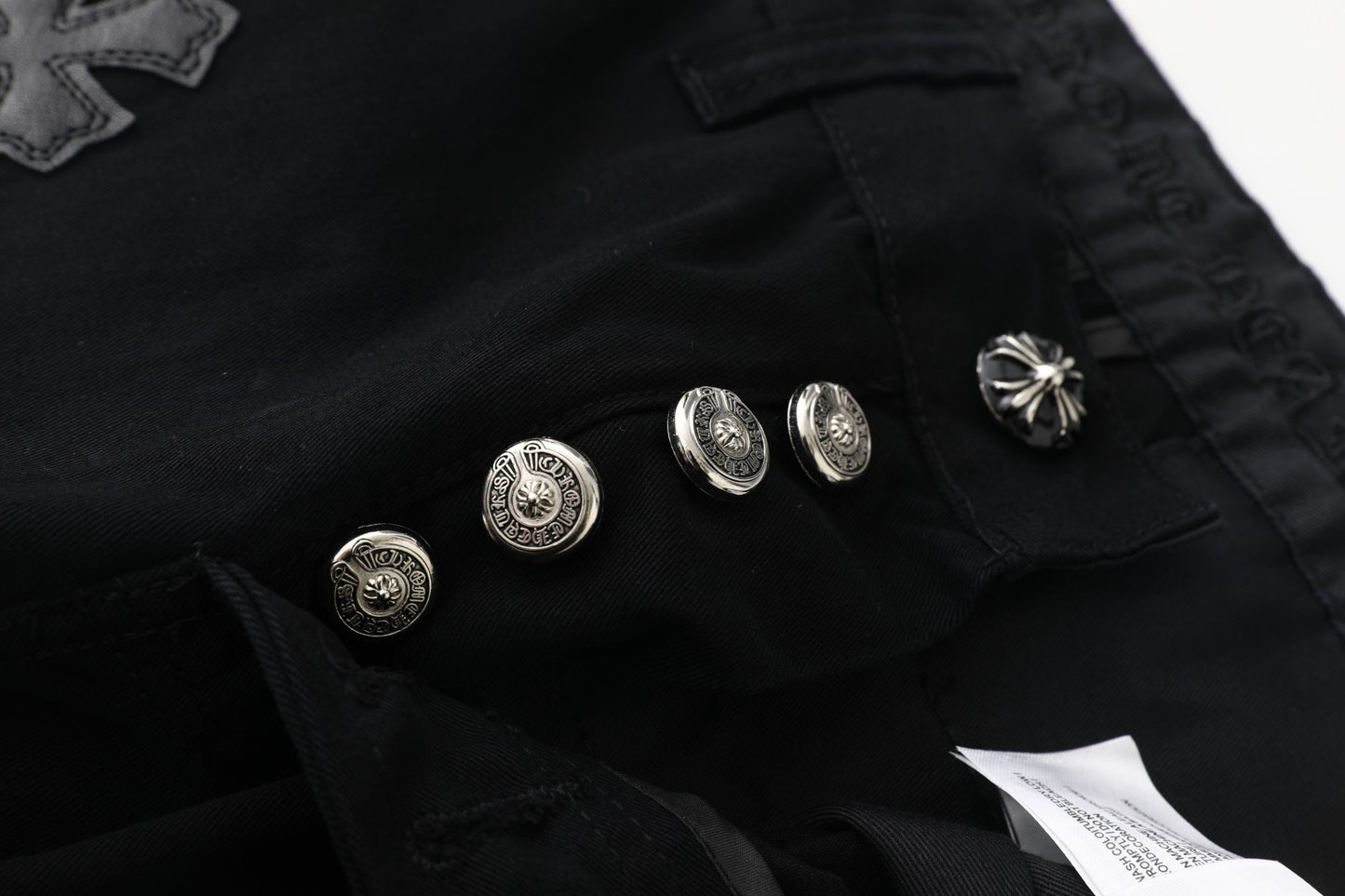 Chrome Hearts Casual Black Cross Denim Jeans