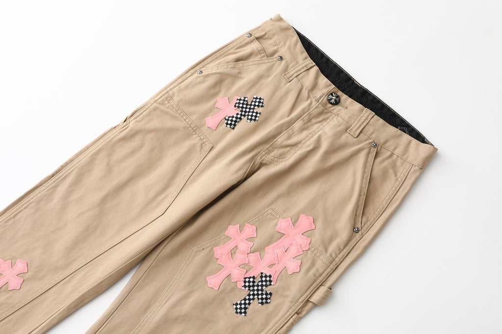 Chrome Hearts Khaki Cross Denim Jeans KF17