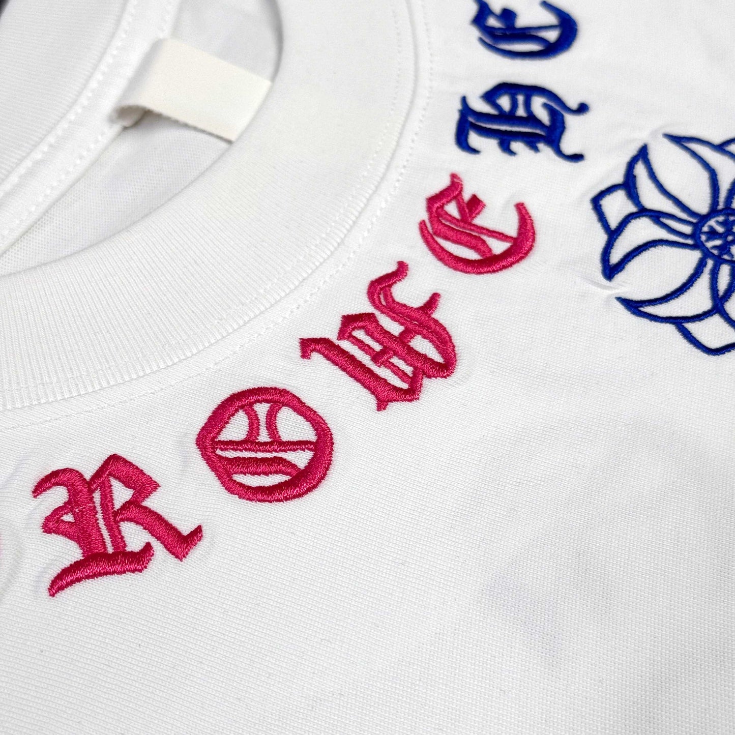 Chrome Hearts Heavy Embroidered Cross Crew Neck Short Sleeve T-Shirt