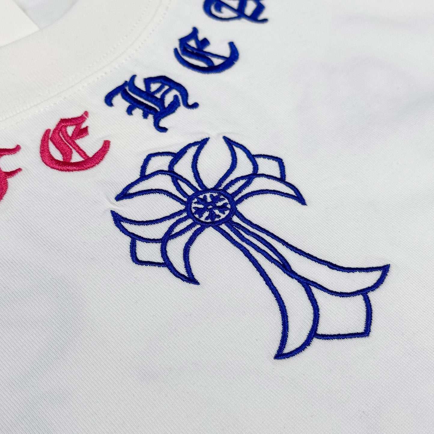 Chrome Hearts Heavy Embroidered Cross Crew Neck Short Sleeve T-Shirt