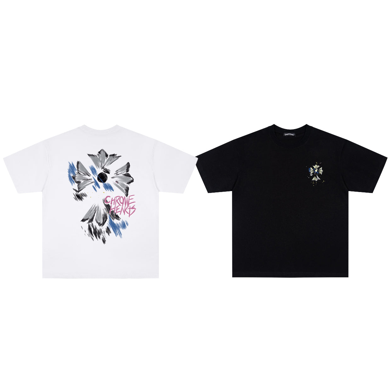 Chrome Hearts Floral Cross Short Sleeve T-Shirt