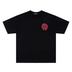 Chrome Hearts Red Horseshoe Print Crew Neck Short Sleeve T-Shirt KH09