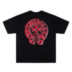 Chrome Hearts Red Horseshoe Print Crew Neck Short Sleeve T-Shirt KH09