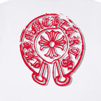Chrome Hearts Red Horseshoe Print Crew Neck Short Sleeve T-Shirt KH09