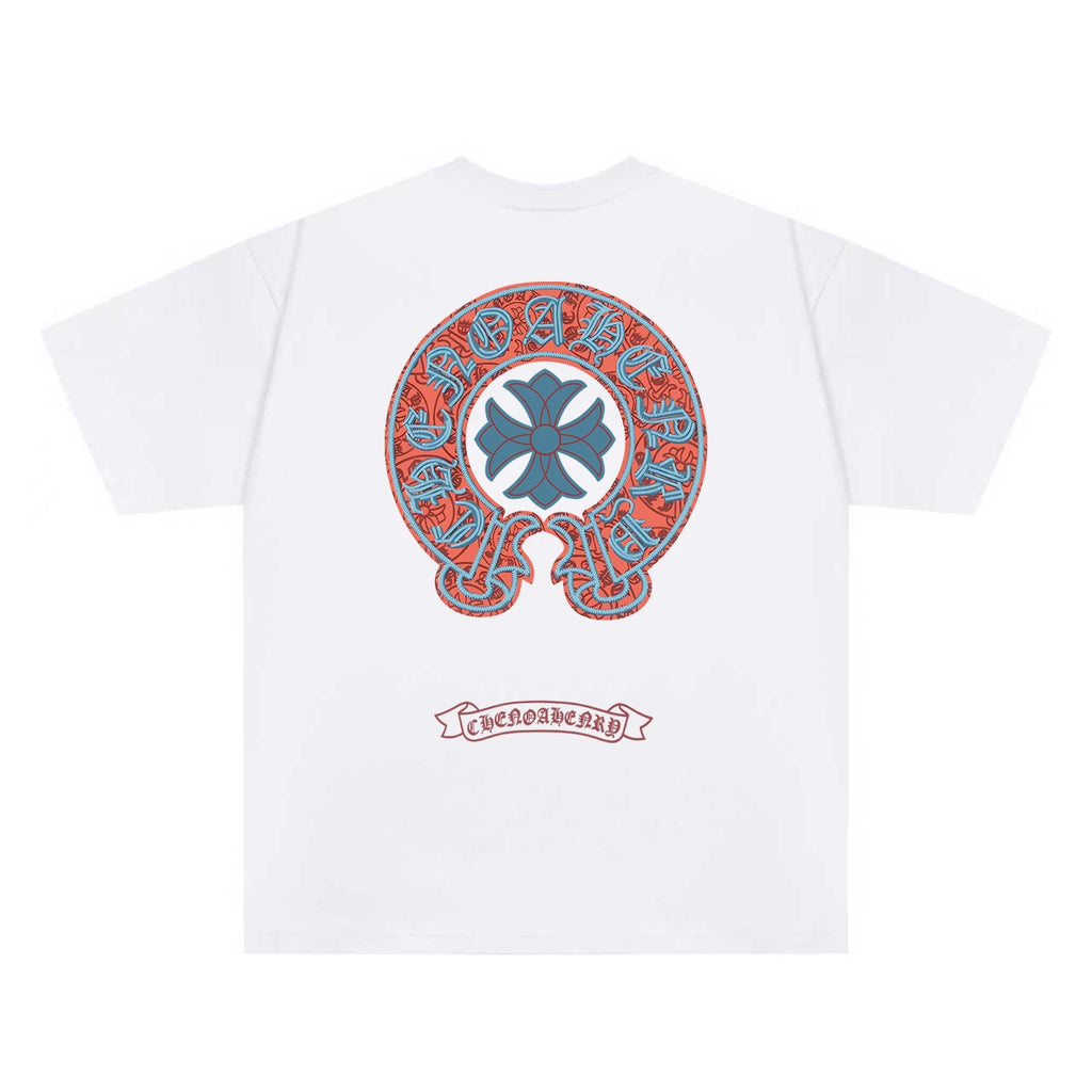 Chrome Hearts Color-Block Print Couple T-Shirts KZ08