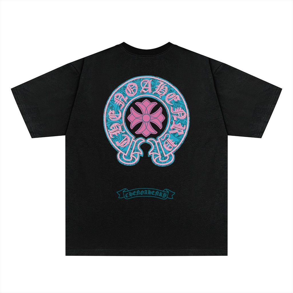 Chrome Hearts Color-Block Print Couple T-Shirts KZ08
