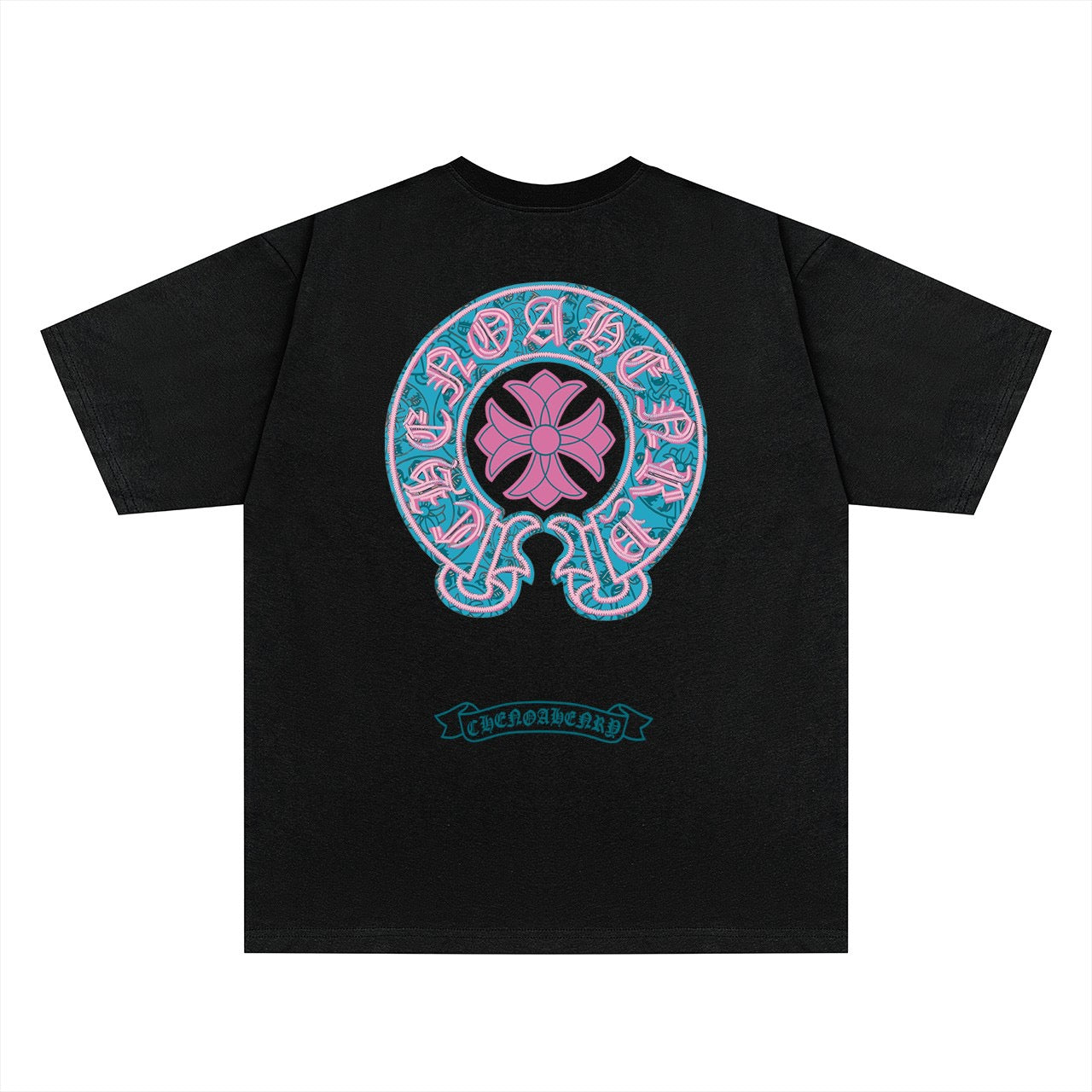 Chrome Hearts Color-Block Print Couple T-Shirts