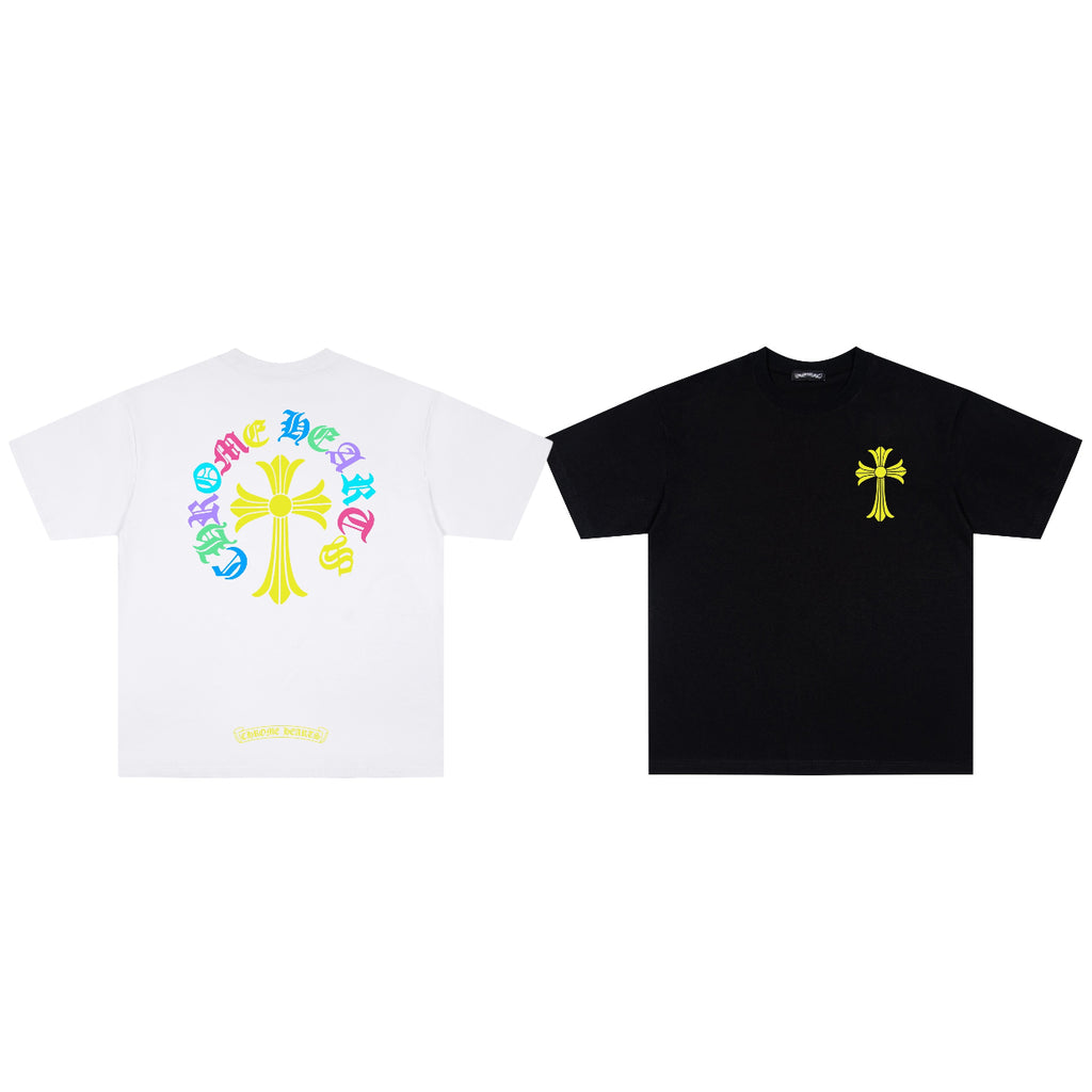 Chrome Hearts Multicolor Sanskrit Print Couple T-Shirts KD07