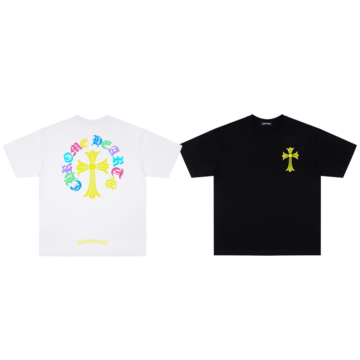 Chrome Hearts Multicolor Sanskrit Print Couple T-Shirts