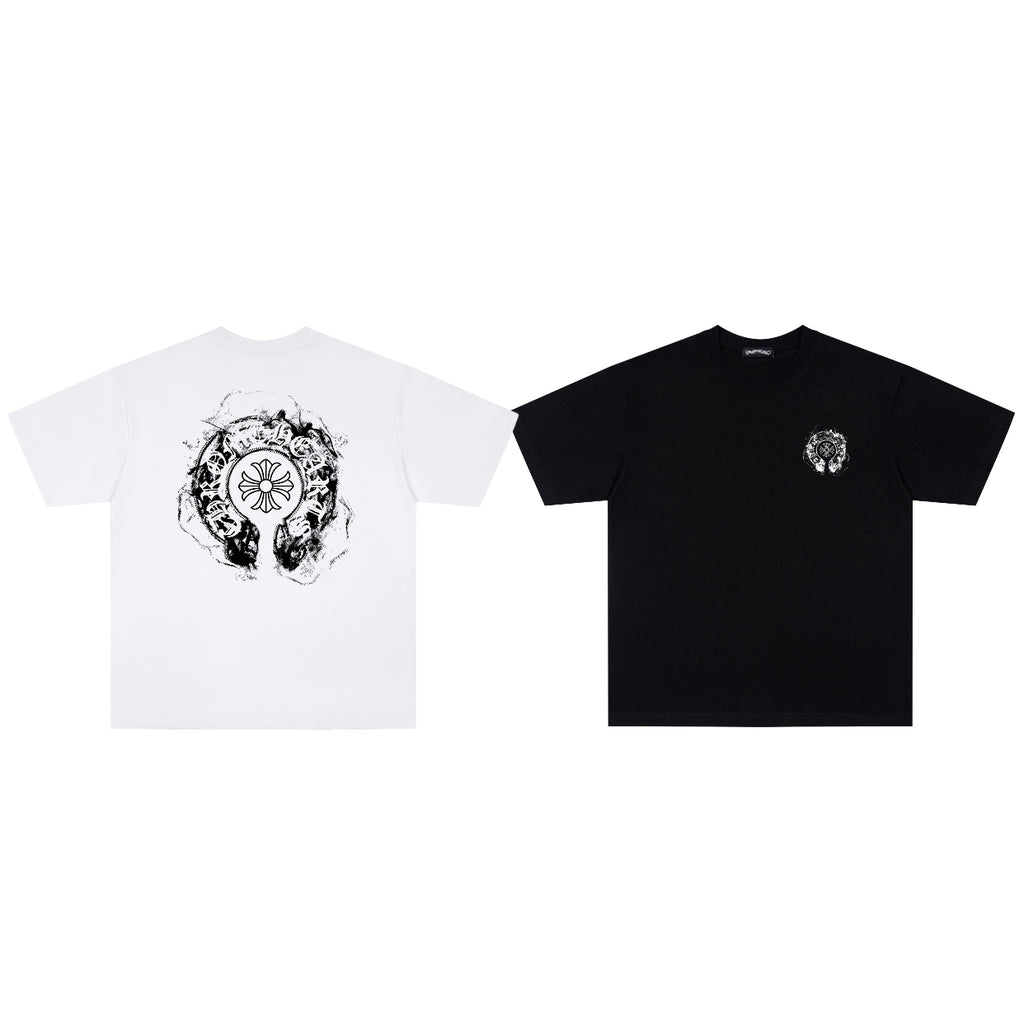 Chrome Hearts Smoke Horseshoe Graphic T-Shirt KY06