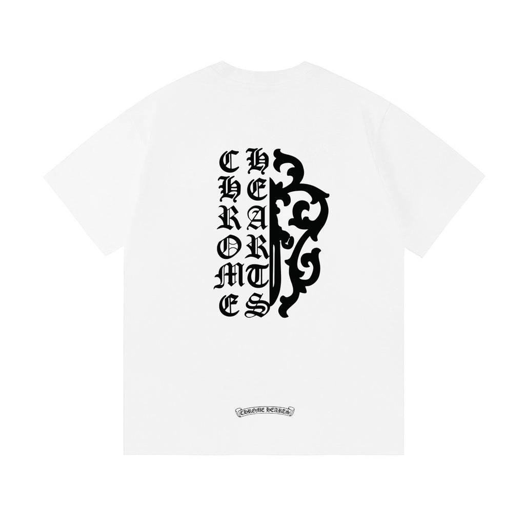 Chrome Hearts Letter Pattern Print Short Sleeve T-Shirt KZ05