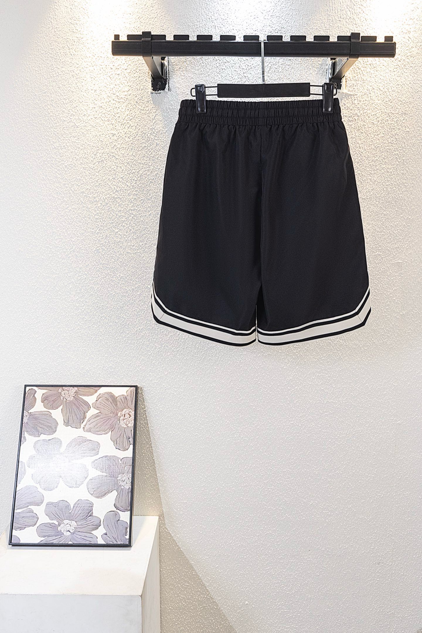 Chrome Hearts Sanskrit Letter Embroidered Logo Tape Shorts