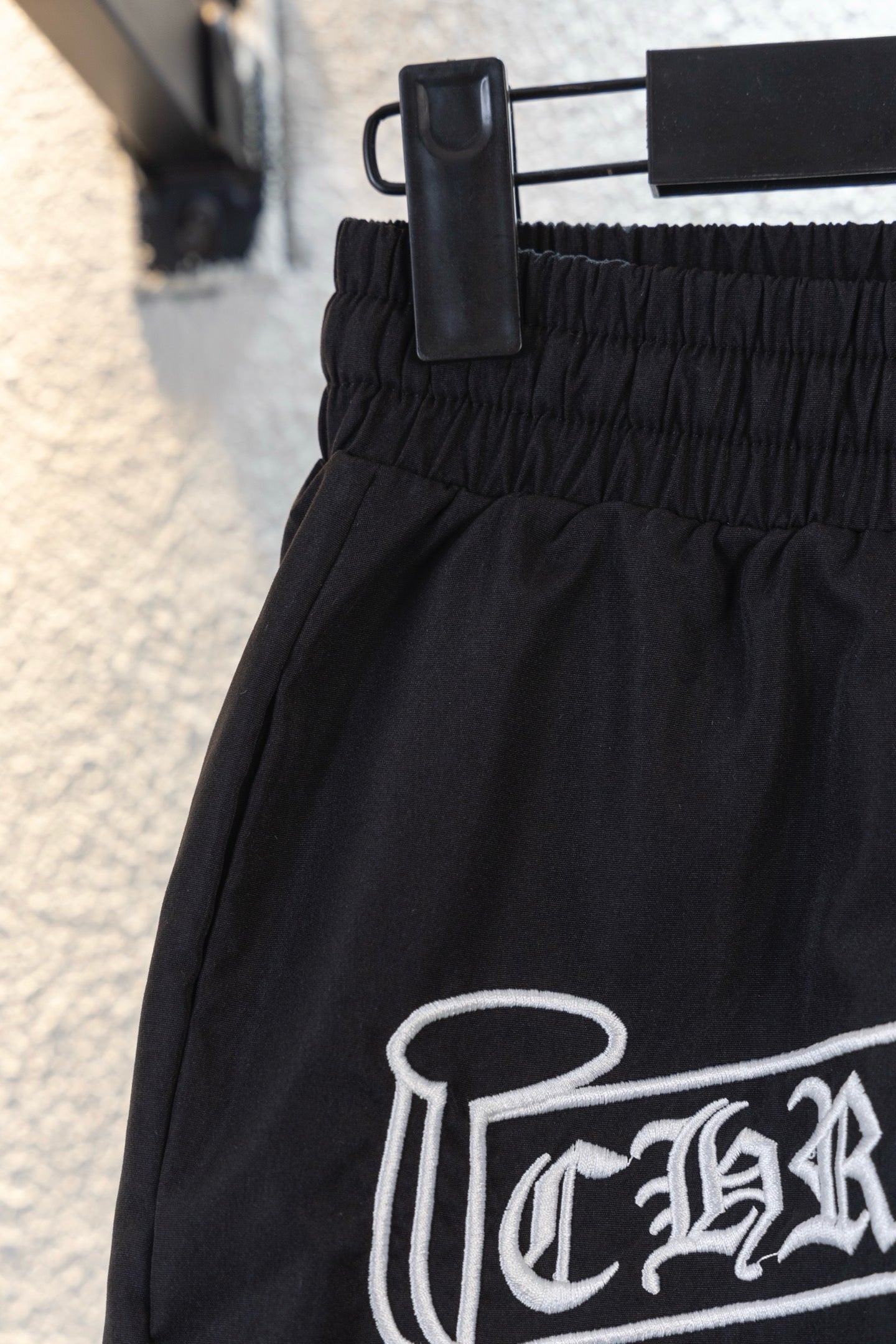 Chrome Hearts Sanskrit Letter Embroidered Logo Tape Shorts