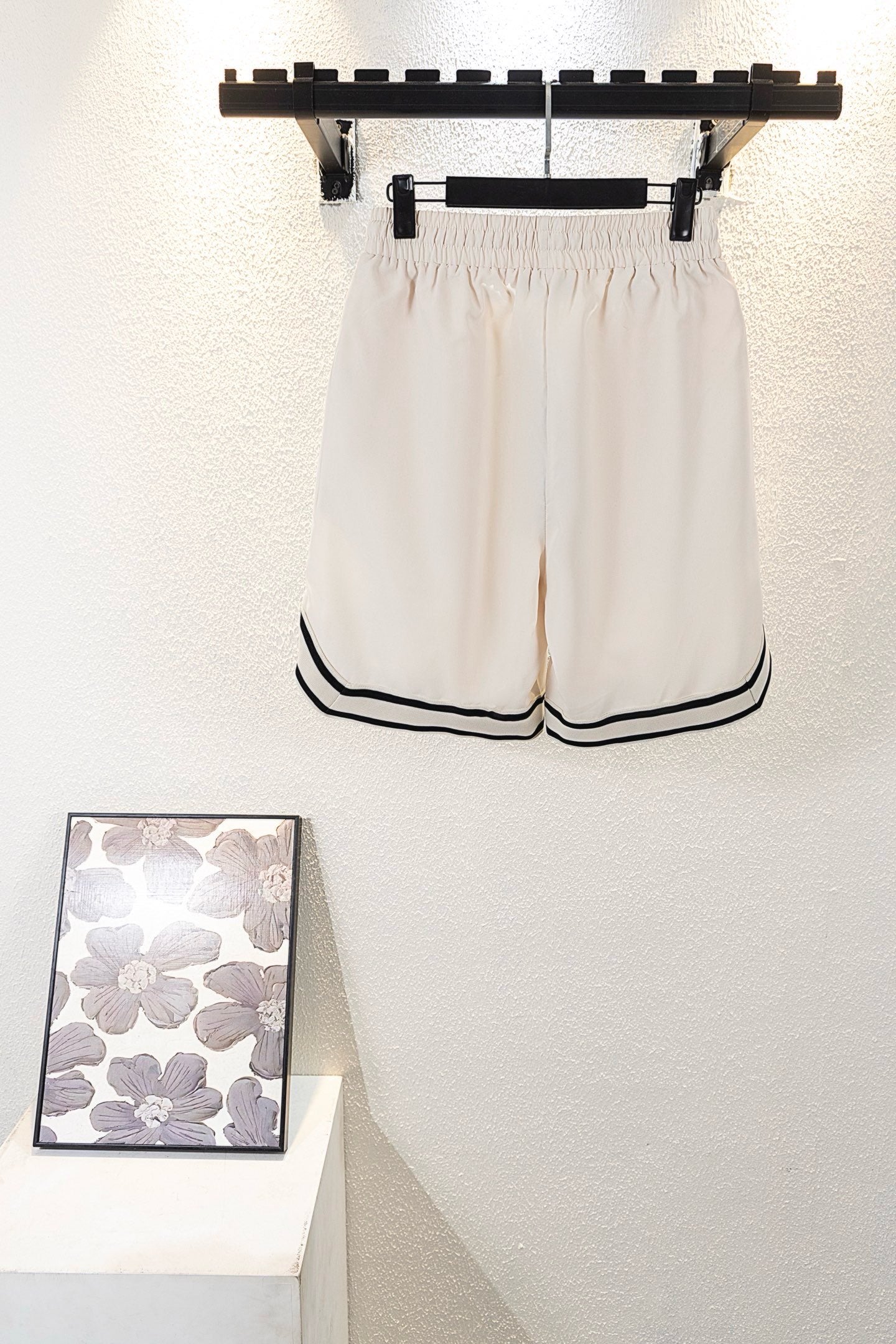 Chrome Hearts Sanskrit Letter Embroidered Logo Tape Shorts