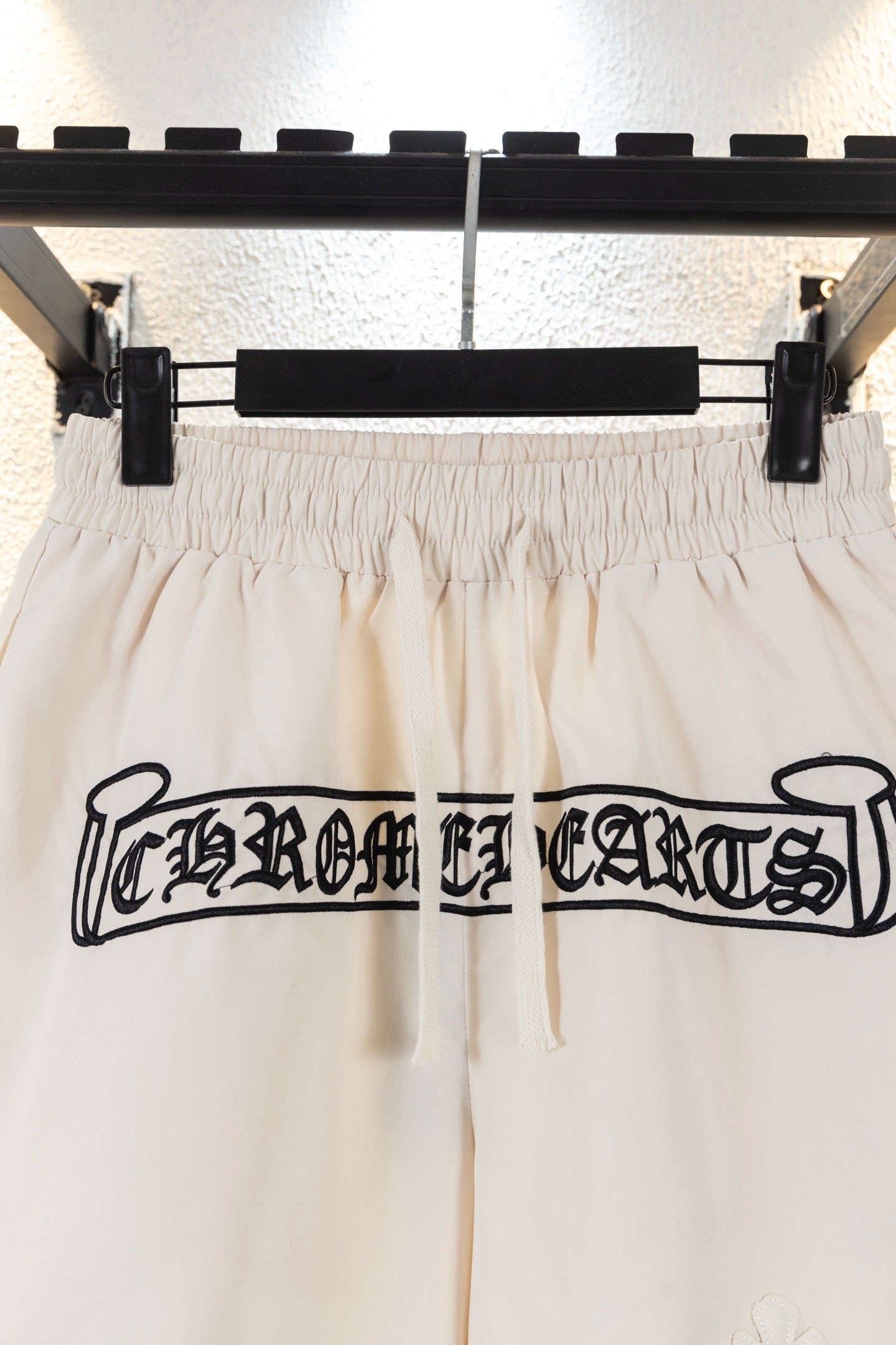 Chrome Hearts Sanskrit Letter Embroidered Logo Tape Shorts
