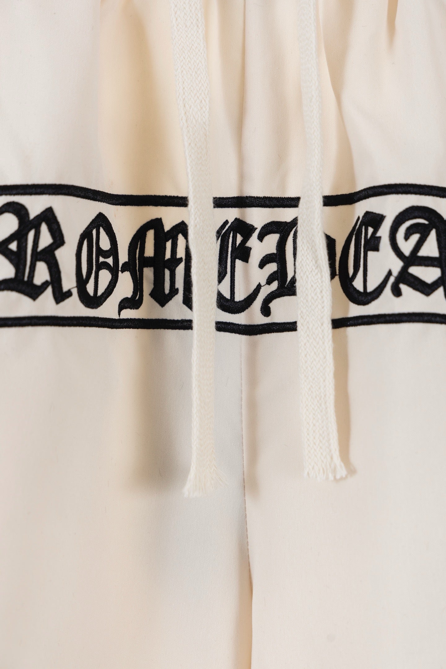 Chrome Hearts Sanskrit Letter Embroidered Logo Tape Shorts